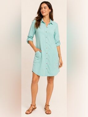 Cotton Collection Mint Shirt Dress
